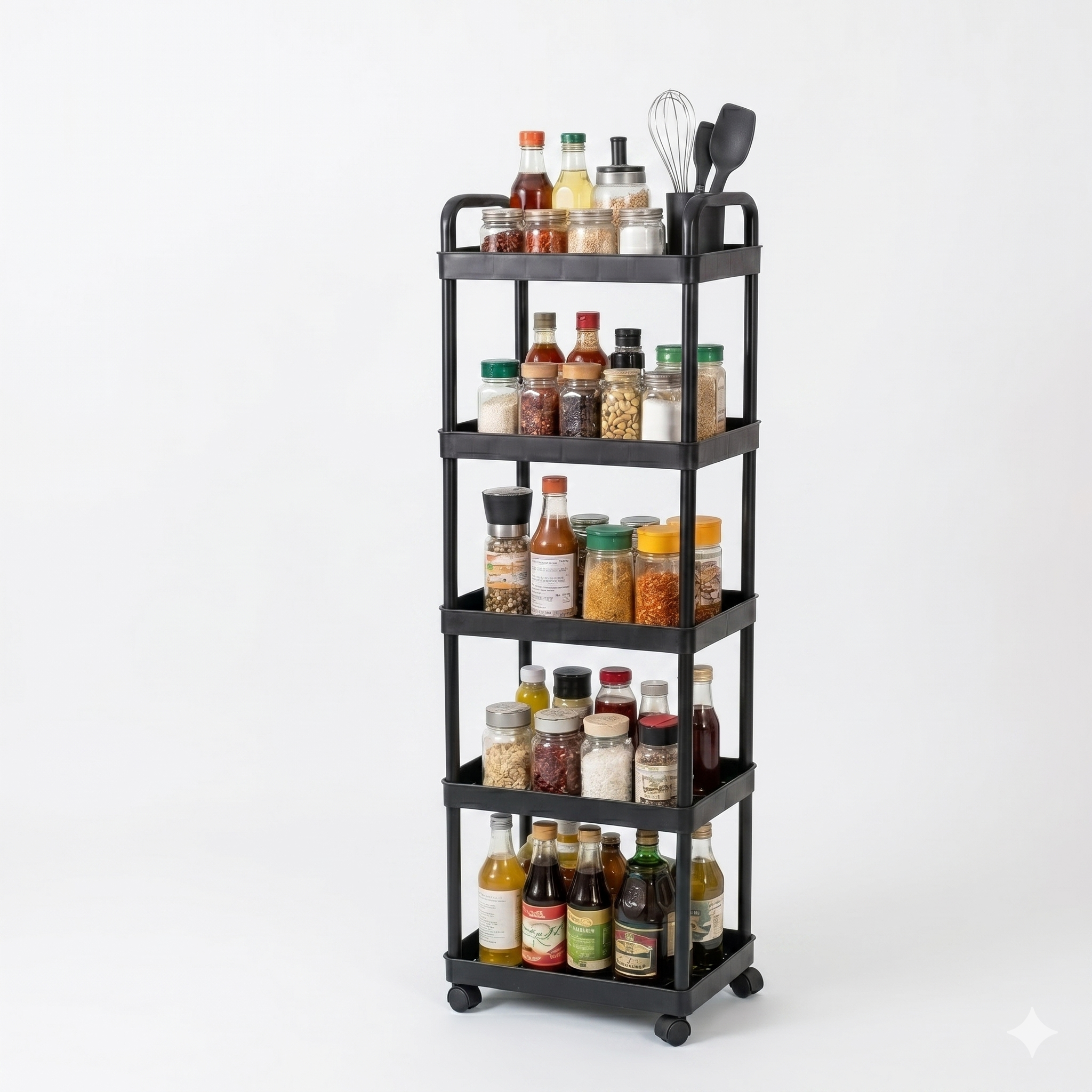 Space-Saving 5-Tier Rolling Storage Unit